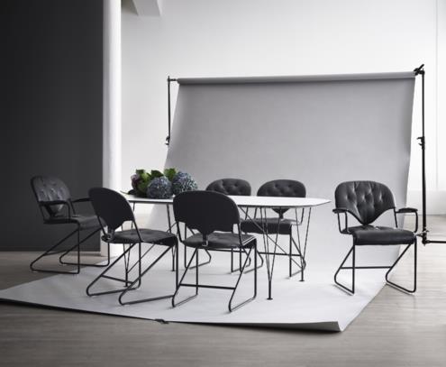 Inter-borðstofuborð, svart og hvítt